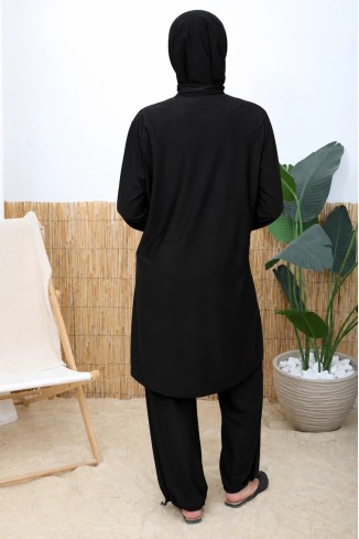 Neyssa Black Japanese-Style Burkini, Water-Repellent 2