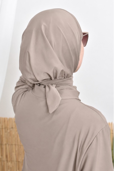 Light Taupe 3-Piece Burkini with Swim Hood