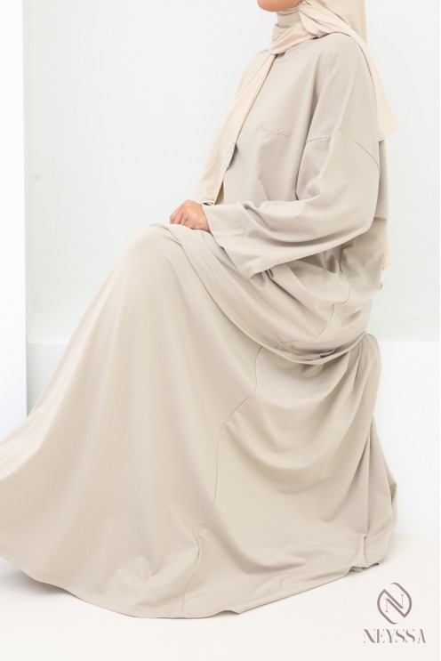 Ensemble Neyssa modeste beige avec jupe longue femme