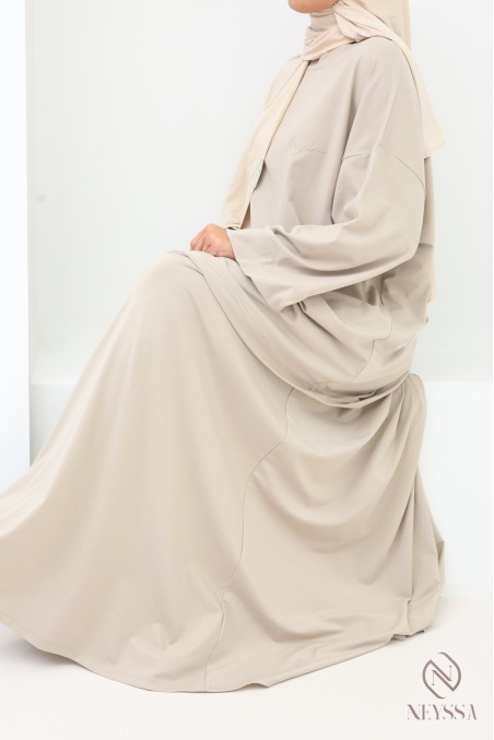 Ensemble Neyssa modeste beige avec jupe longue femme