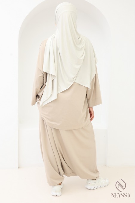 Women's sportswear set with an oversized T-shirt and harem pants