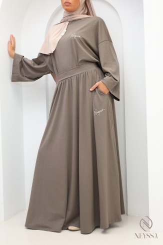 Women's Oversized Set with Long Skirt in Greige 2