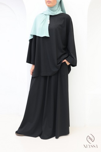Ensemble 2 pièces modeste tee-shirt oversize et jupe longue
