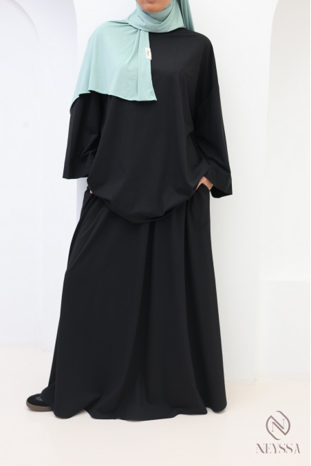 Ensemble 2 pièces modeste tee-shirt oversize et jupe longue