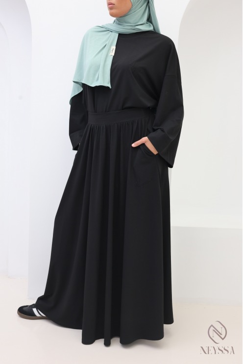 Ensemble 2 pièces modeste tee-shirt oversize et jupe longue