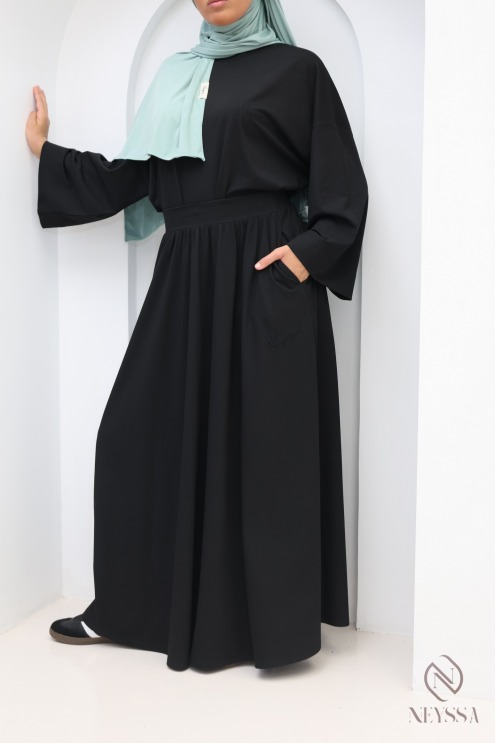Ensemble 2 pièces modeste tee-shirt oversize et jupe longue