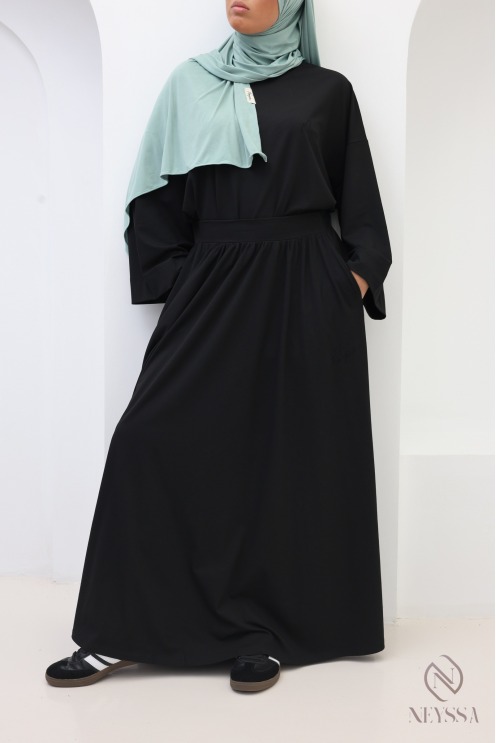 Ensemble 2 pièces modeste tee-shirt oversize et jupe longue
