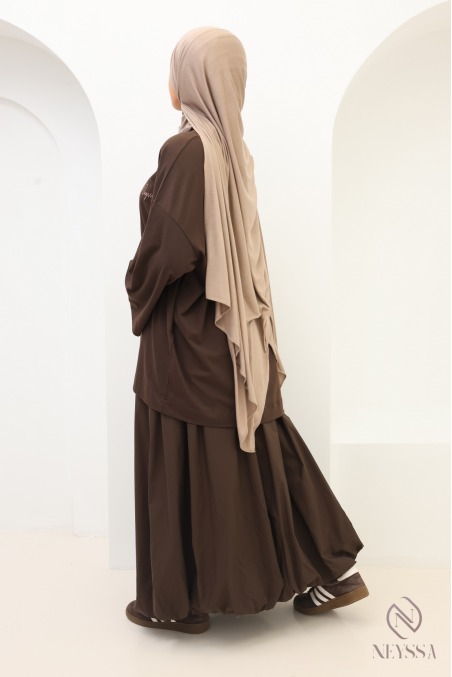Jupe tendance maxi coupe ballon 100% coton avec doublure
