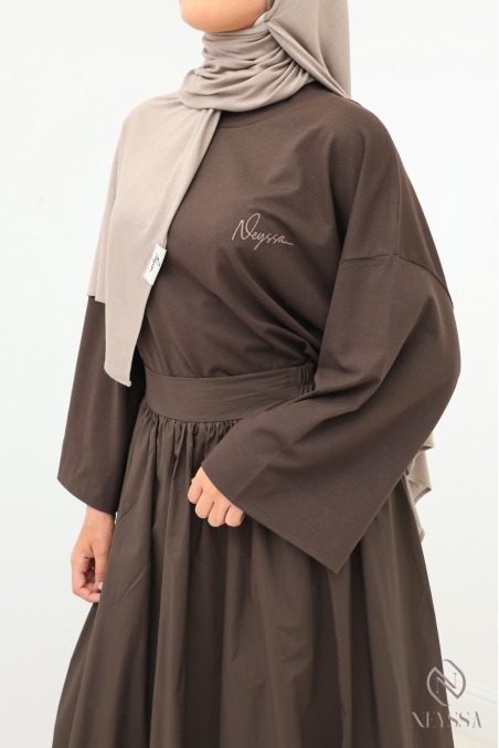 Jupe tendance maxi coupe ballon 100% coton avec doublure
