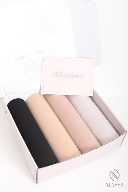 4-piece liquid jersey hijab gift set, ready-to-give gifts for women