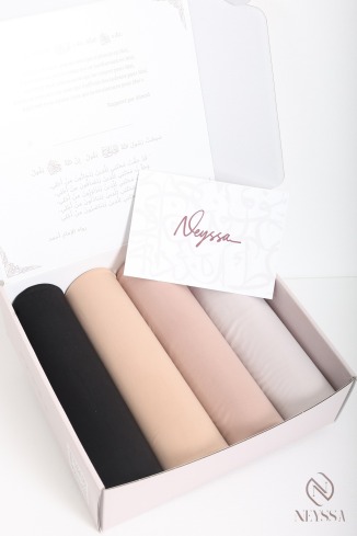 Box coffret 4 hijab jersey liquid, cadeaux femme prêt à offrir