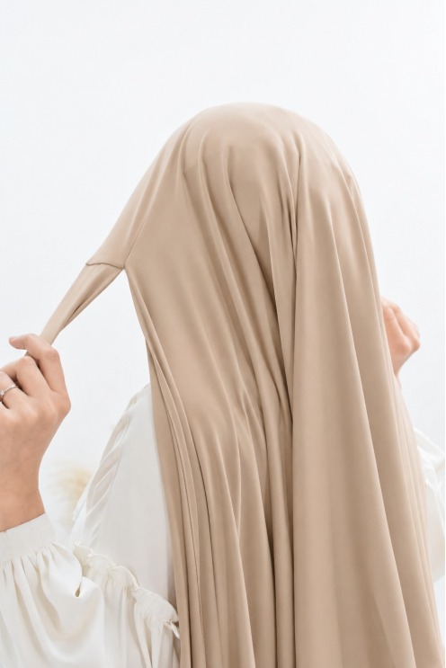 Hijab long rapide à enfiler modal coton, hijab léger