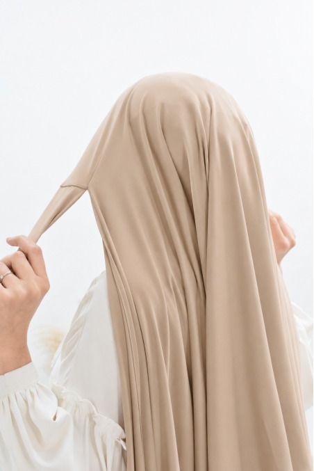 Hijab long rapide à enfiler modal coton, hijab léger