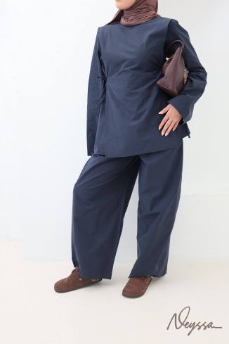 Ensemble coton 2 pièces pantalon et blouse