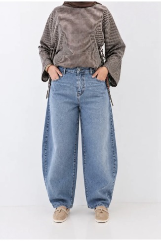 Pantalon Jean Denim Barrel Coton tendance 2