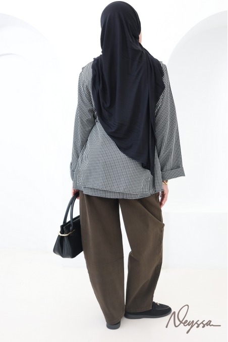 Jean Barrel tendance en coton femme hijabi, coton premium