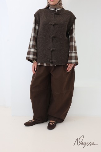 Trendy Short-Sleeved Knit Cardigan with Chinese-Style Buttons