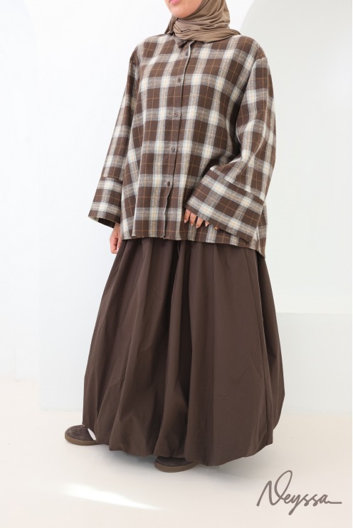 Neyssa Oversized Checkered Lumberjack-Style Shirt