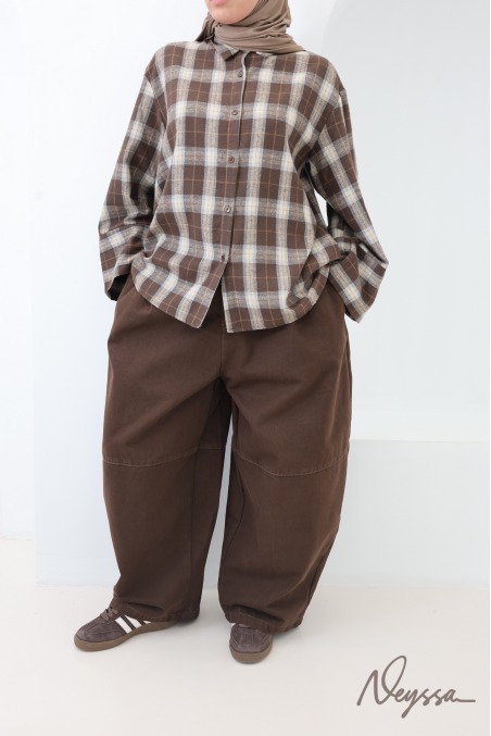 Neyssa Oversized Checkered Lumberjack-Style Shirt