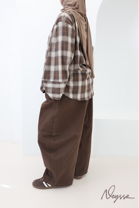 Neyssa Oversized Checkered Lumberjack-Style Shirt