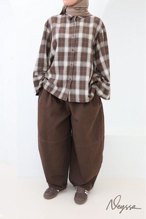 Neyssa Oversized Checkered Lumberjack-Style Shirt