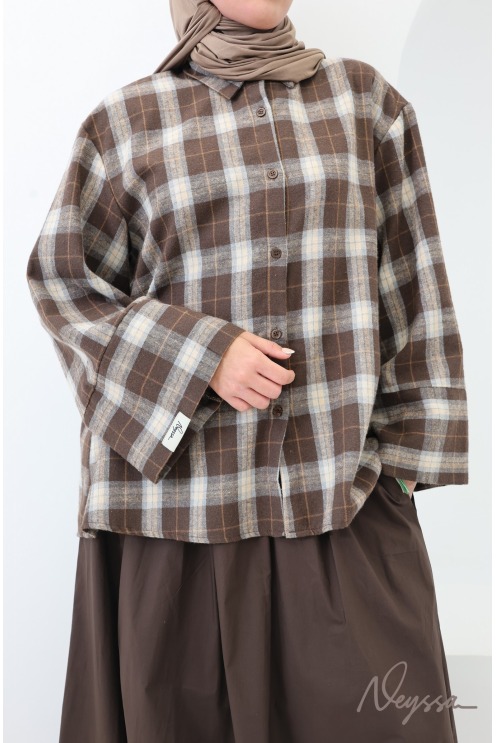 Neyssa Oversized Checkered Lumberjack-Style Shirt