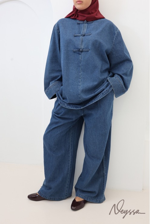 Women's Loose-Fitting 2-Piece Set with Chinese-Style Buttons