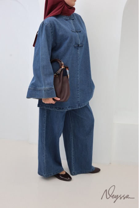 Women's Loose-Fitting 2-Piece Set with Chinese-Style Buttons