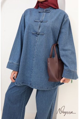 Women's Loose-Fitting 2-Piece Set with Chinese-Style Buttons 2