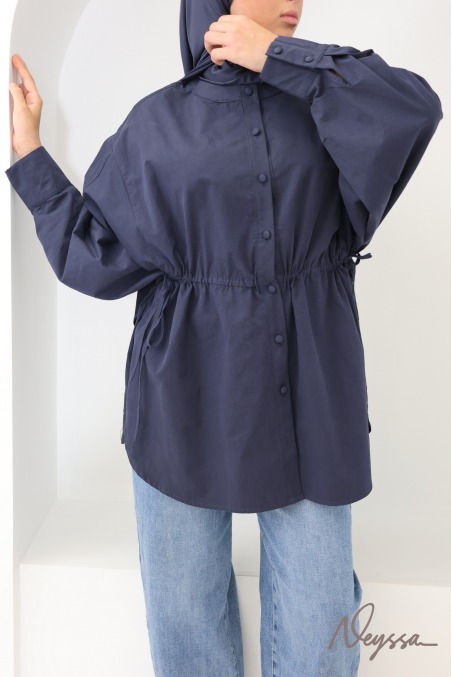 Oversized Long Shirt with Butterfly Sleeves, 100% Cotton