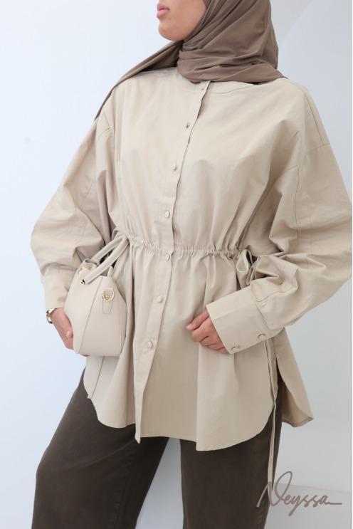 Chemise oversize beige 100% coton must have