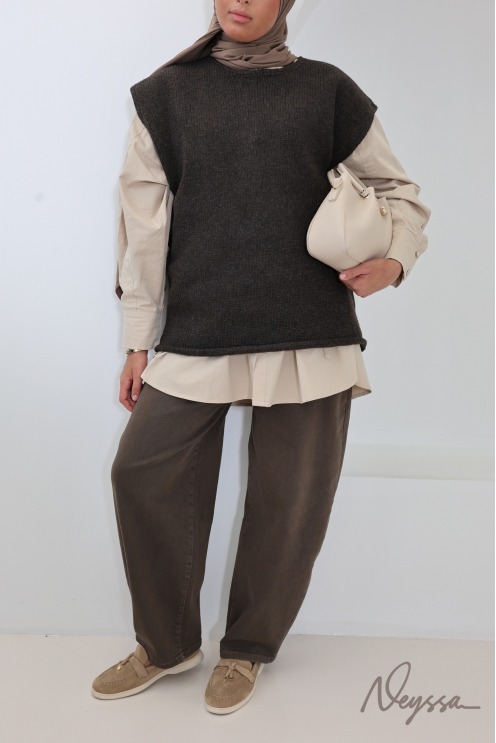 Must-Have Beige Oversized Shirt, 100% Cotton