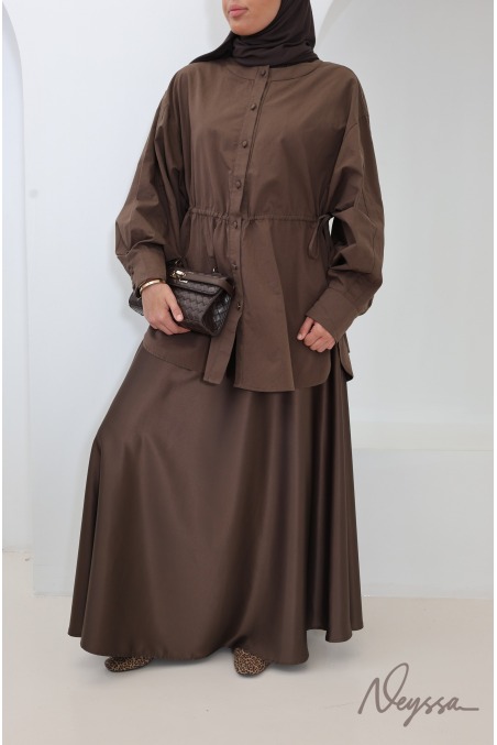 Trendy 100% Cotton “Coffee” Long-Sleeve Shirt