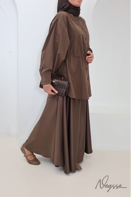 Chemise longue 100% coton Coffee tendance manches longues