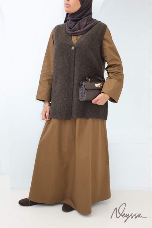 Gilet en maille sans manches femme col V