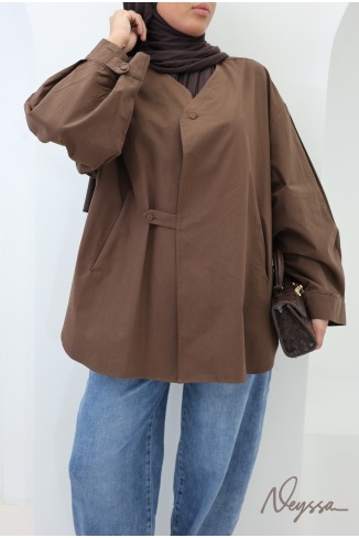 Weites Damenhemd aus 100 % Baumwolle im japanischen Stil 2