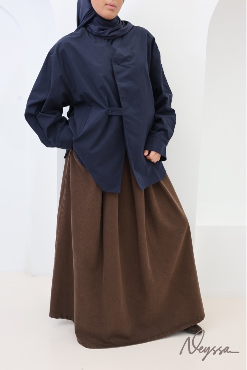 Jupe en jean longue sans fentes coupe évasée 100% coton