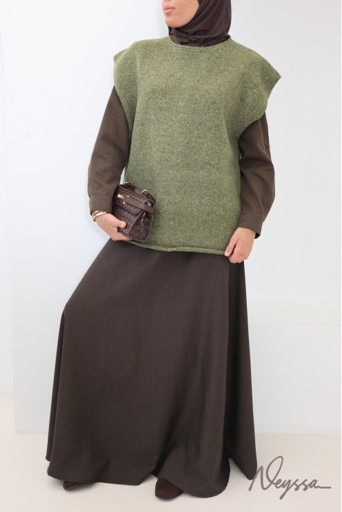 Pull sans manches femme en maille texturée