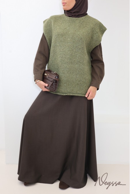 Pull sans manches femme en maille texturée
