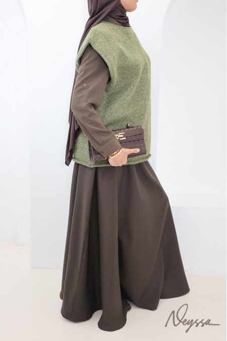 Pull sans manches femme en maille texturée