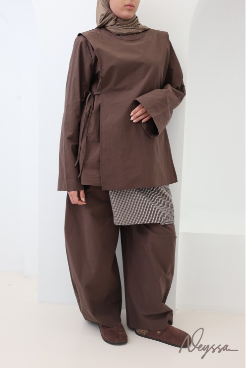 Neyssa Women's Cotton Blouse and Pants Set