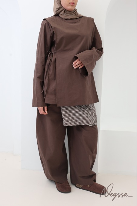 Neyssa Women's Cotton Blouse and Pants Set