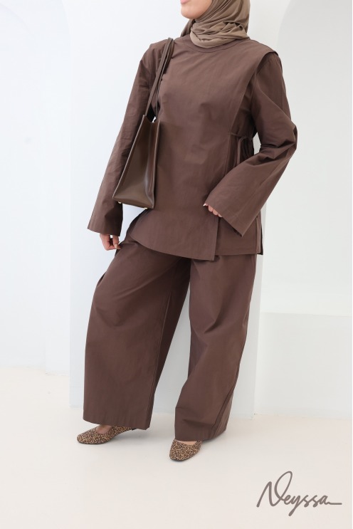 Neyssa Women's Cotton Blouse and Pants Set