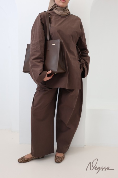 Neyssa Women's Cotton Blouse and Pants Set