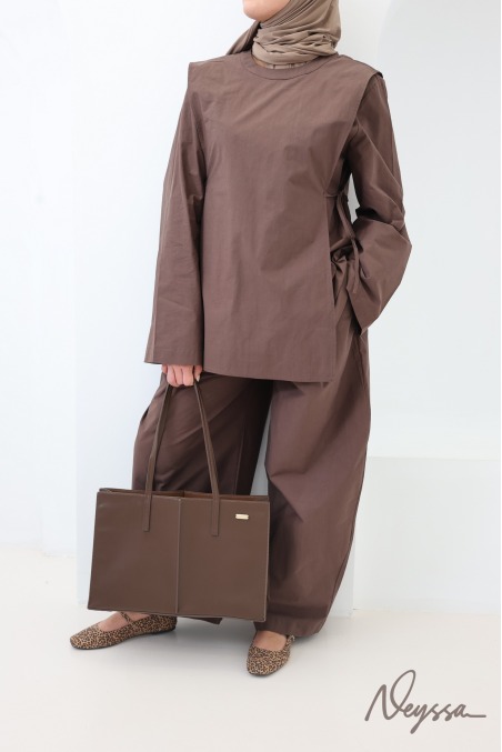 Neyssa Women's Cotton Blouse and Pants Set