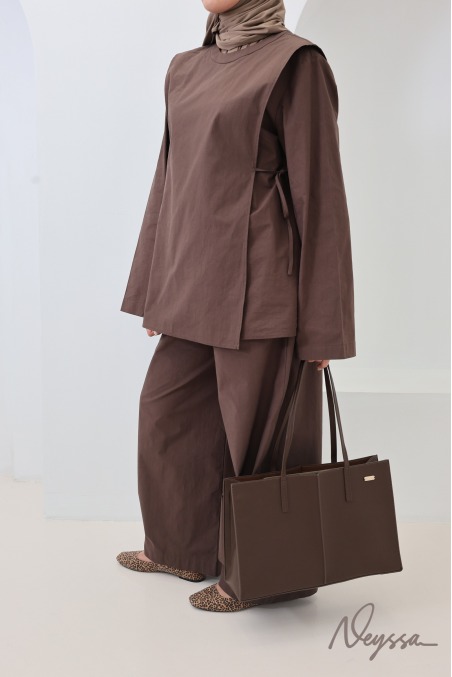 Ensemble femme blouse + pantalon en coton Neyssa
