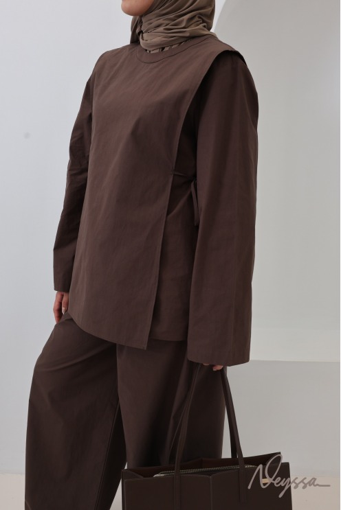 Ensemble femme blouse + pantalon en coton Neyssa