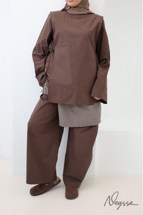 Neyssa Women's Cotton Blouse and Pants Set