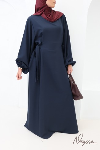 Abaya ample femme manches ballon tissu fluide