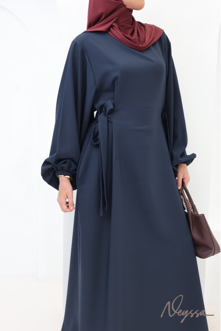 Abaya ample femme manches ballon tissu fluide